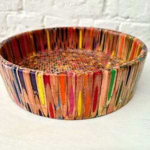 Large coloured pencil bowl